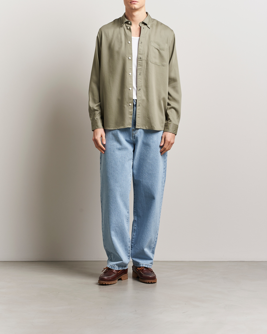 Herr | Skjortor | LES DEUX | Kent Tencel Shirt Lichen Green