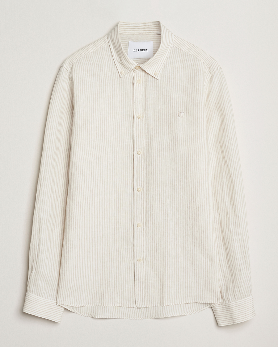 Herr | Skjortor | LES DEUX | Kristian Linen Shirt Ivory/Walnut