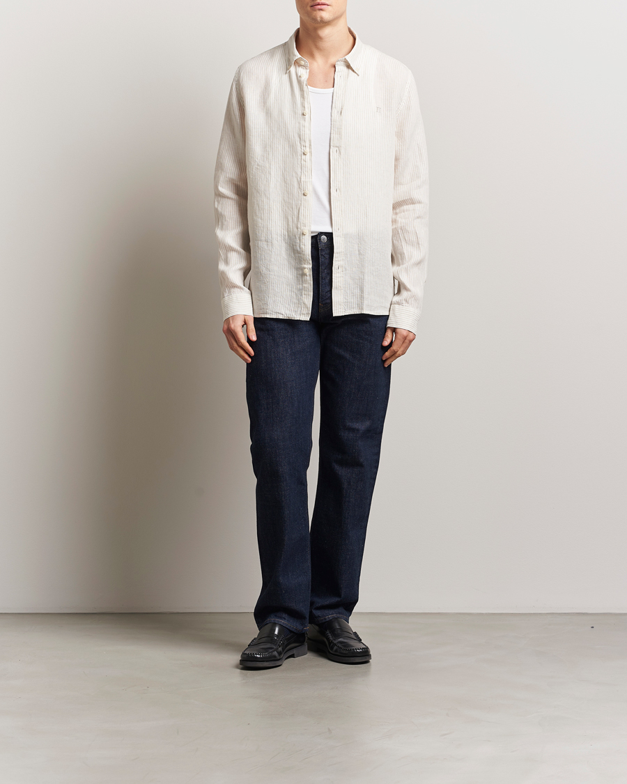 Herr | Skjortor | LES DEUX | Kristian Linen Shirt Ivory/Walnut