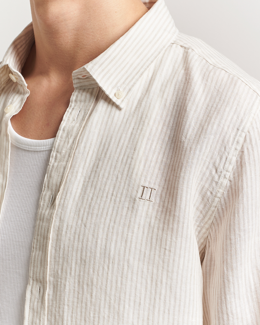 Herr | Skjortor | LES DEUX | Kristian Linen Shirt Ivory/Walnut