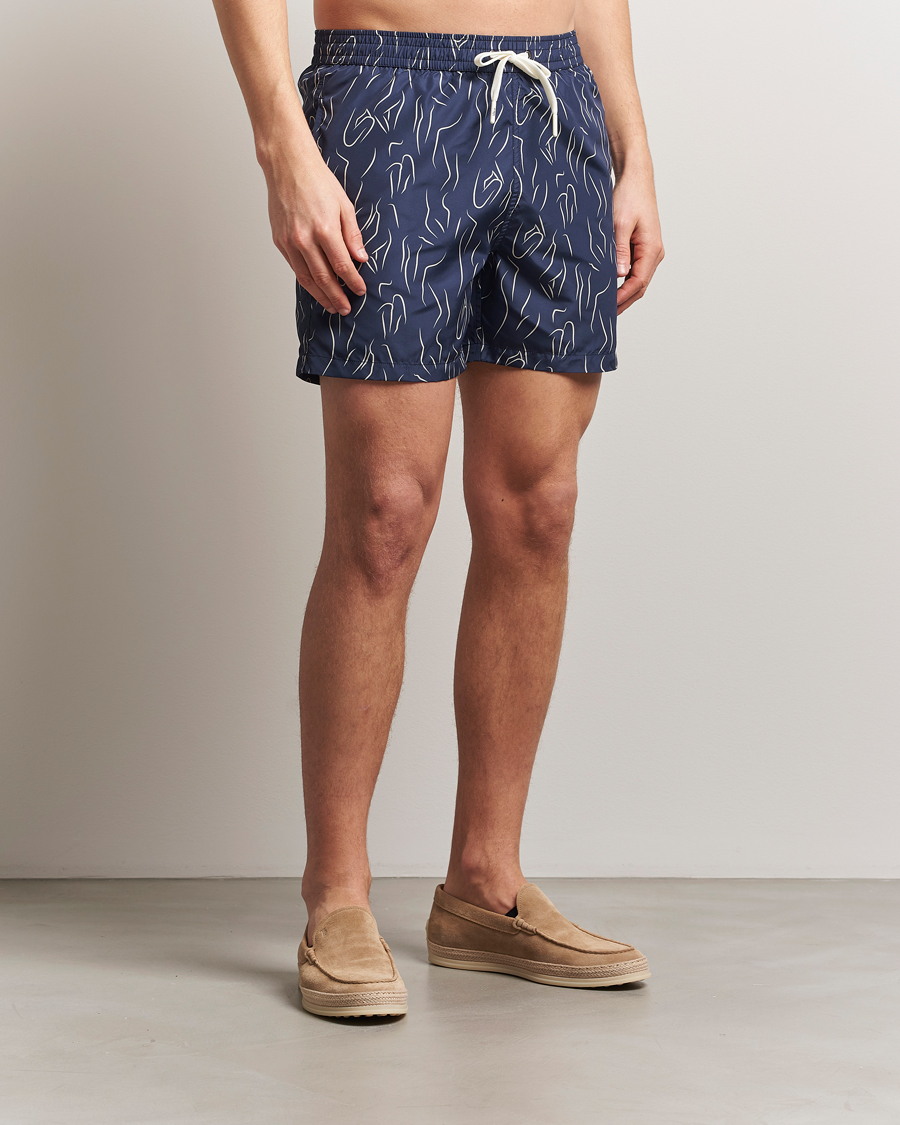 Herr | Badbyxor | Altea | Printed Swim Shorts Navy