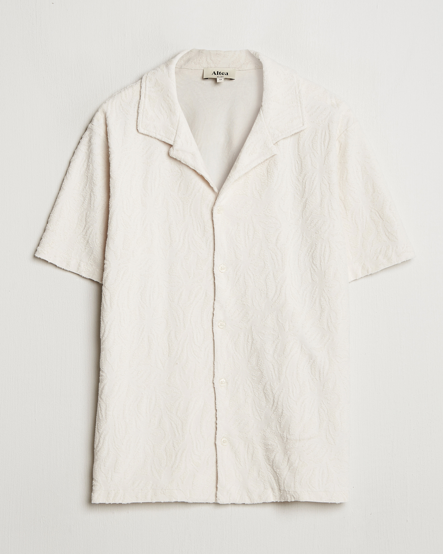 Herr | Pikéer | Altea | Terry Jacquard Cotton Polo Off White