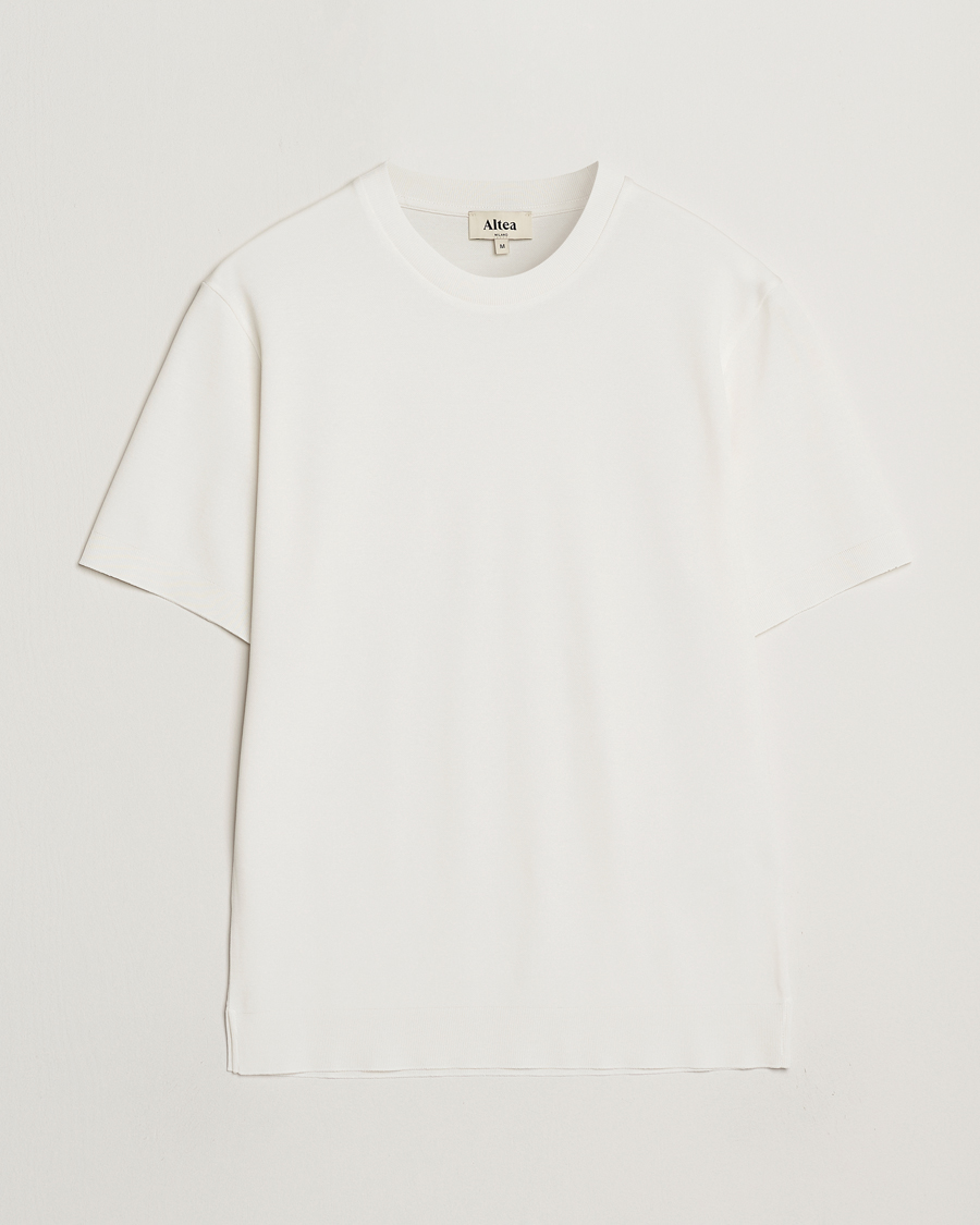 Herr | T-Shirts | Altea | Jersey Piquet T-Shirt Off White