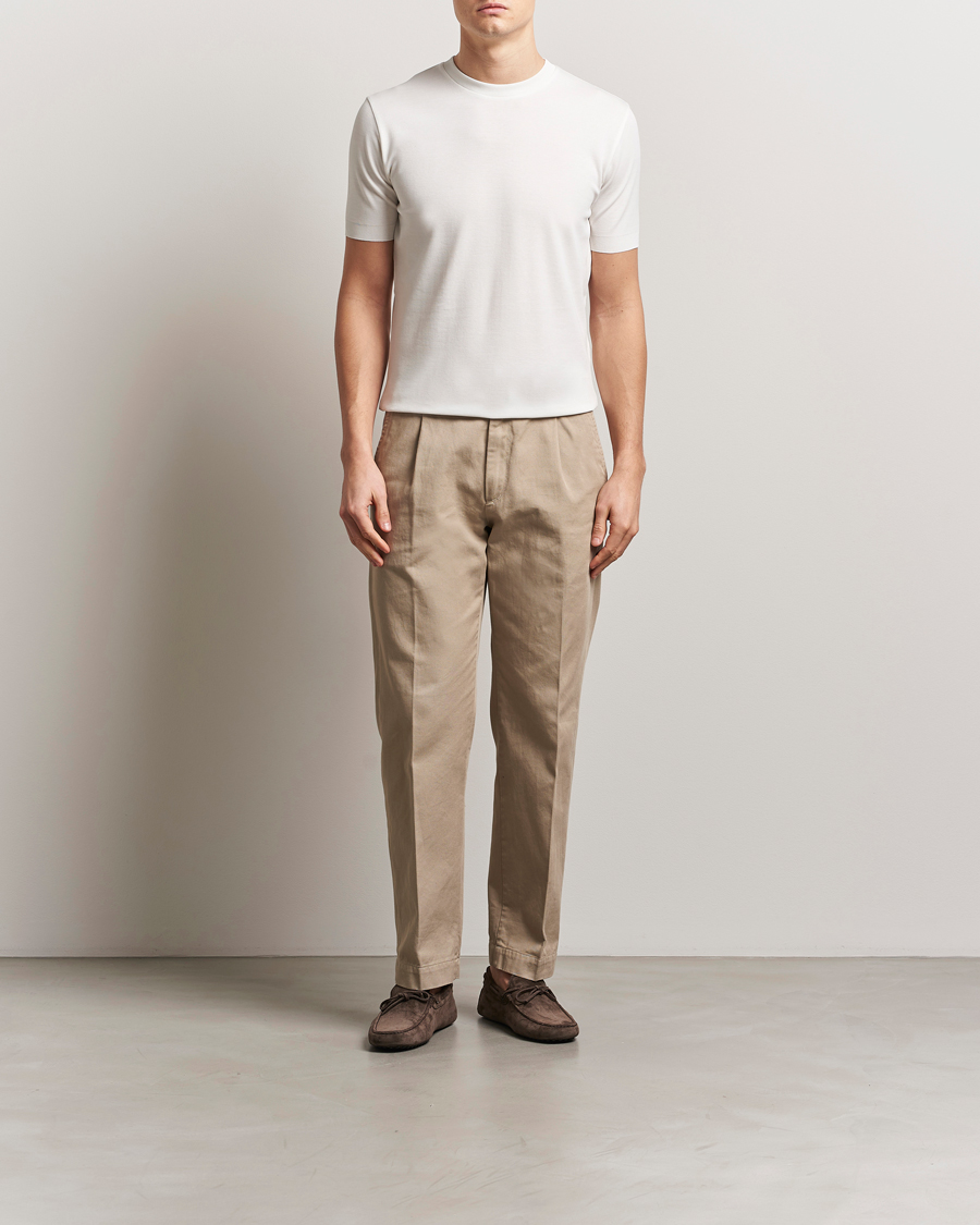Herr | T-Shirts | Altea | Jersey Piquet T-Shirt Off White