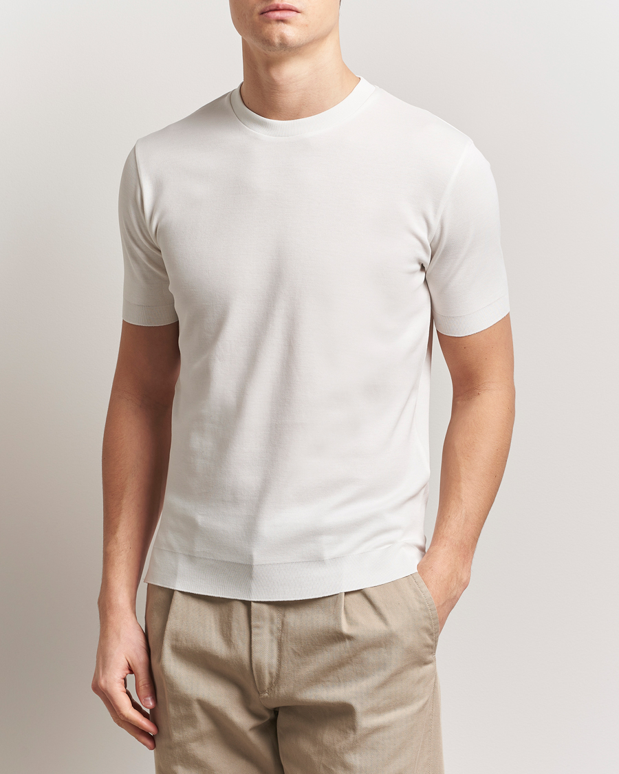 Herr | T-Shirts | Altea | Jersey Piquet T-Shirt Off White