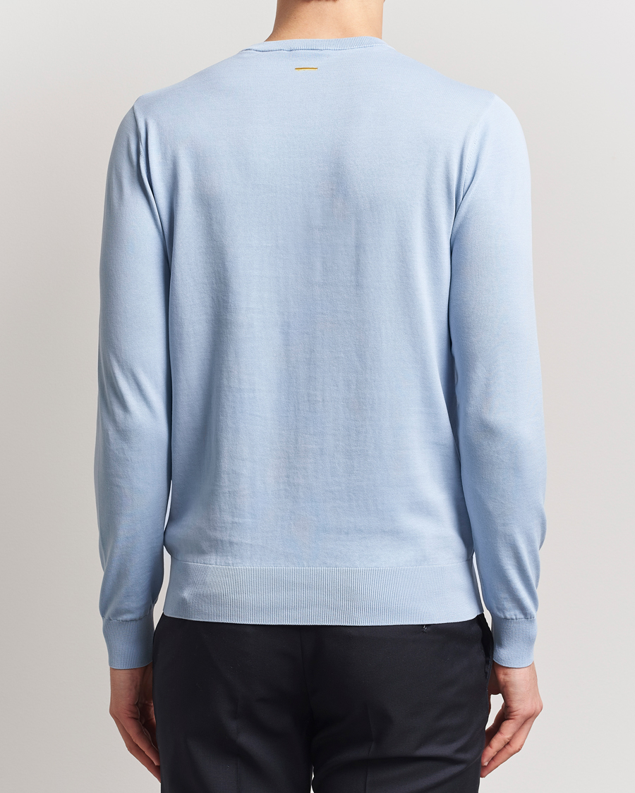 Herr | Tröjor | Aspesi | Rib Cotton Crew Neck Light Blue