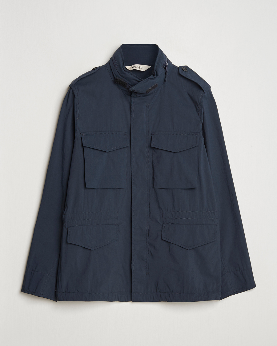 Herr | Jackor | Aspesi | Lightweight Cotton Field Jacket Navy
