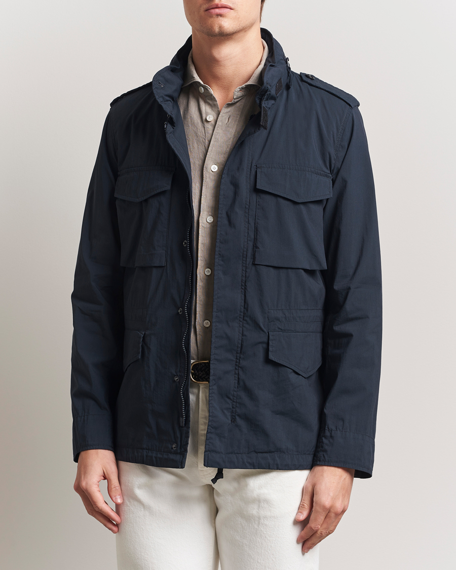 Herr | Jackor | Aspesi | Lightweight Cotton Field Jacket Navy