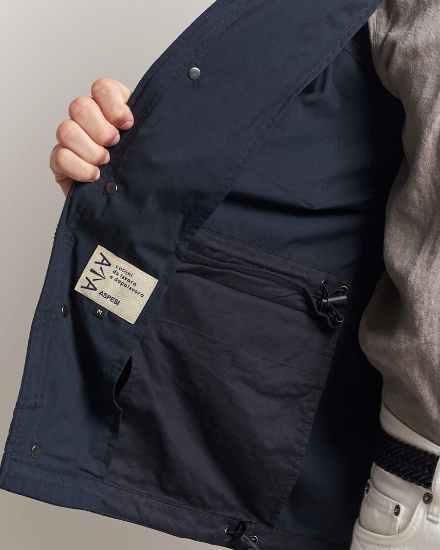 Herr | Jackor | Aspesi | Lightweight Cotton Field Jacket Navy