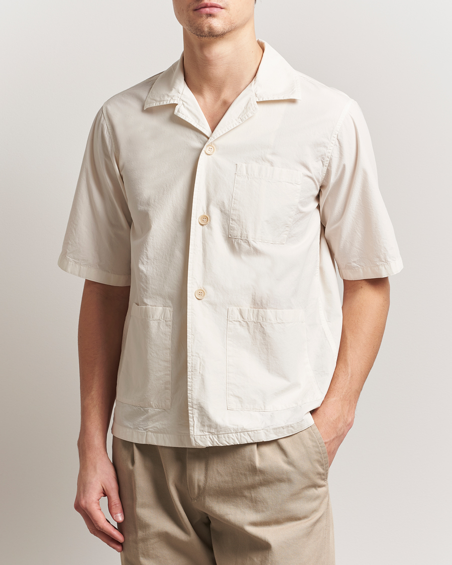 Herr | Skjortor | Aspesi | Short Sleeve Utility Shirt Light Beige