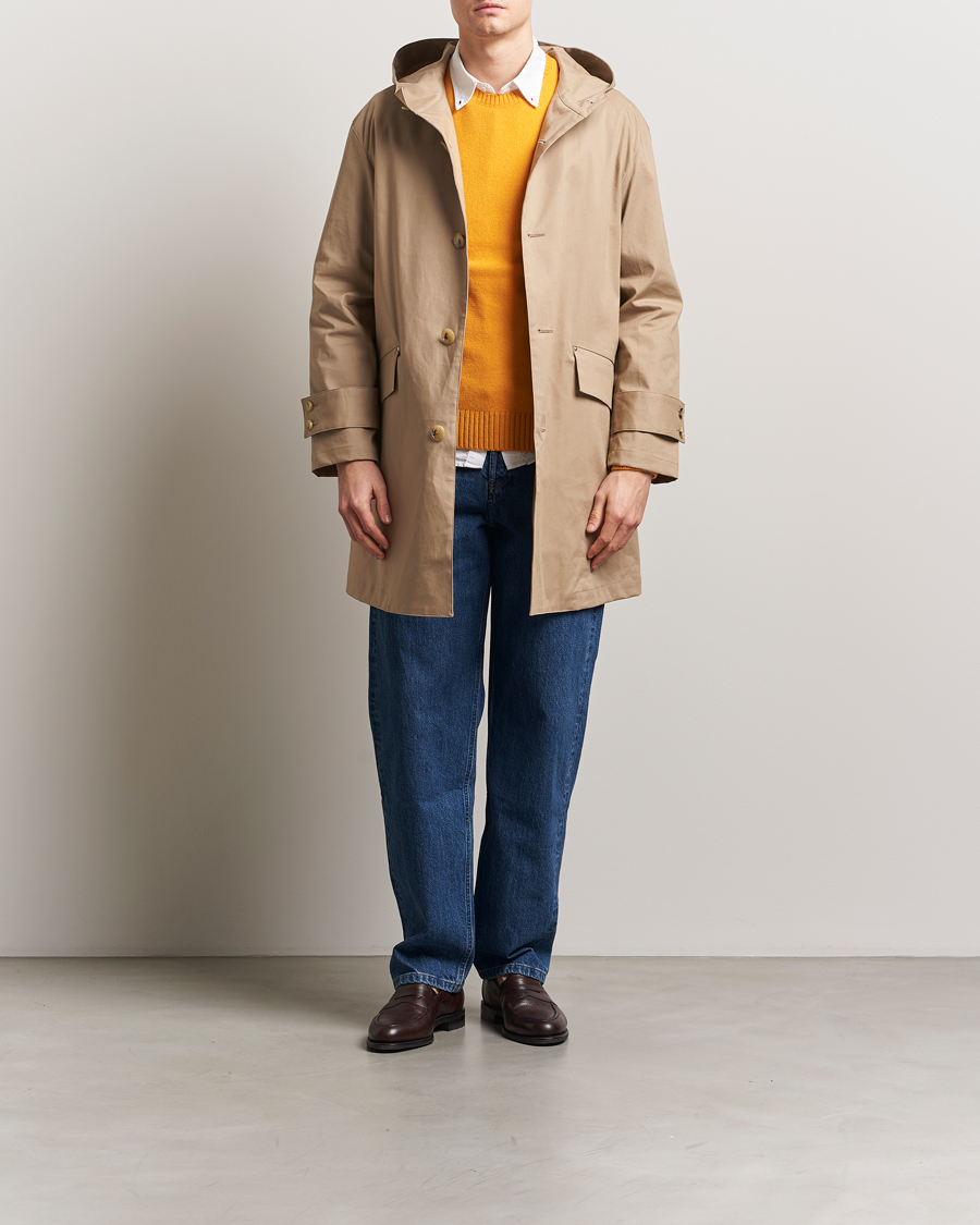 Herr | Jackor | Mackintosh | Humbie GTS Hooded Car Coat Fawn