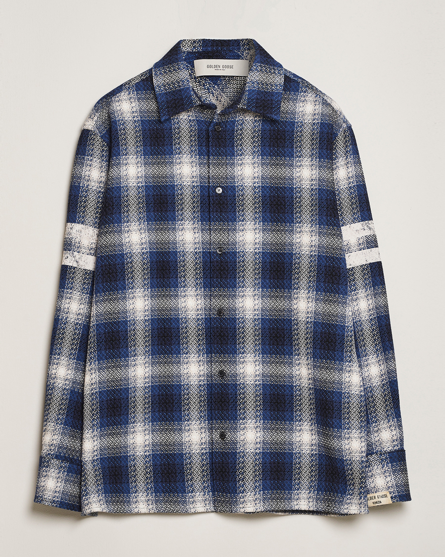 Herr | Skjortor | Golden Goose | Heavy Check Overshirt Ice/Indigo