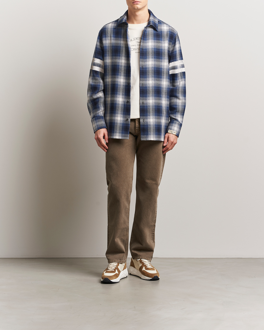 Herr | Skjortor | Golden Goose | Heavy Check Overshirt Ice/Indigo