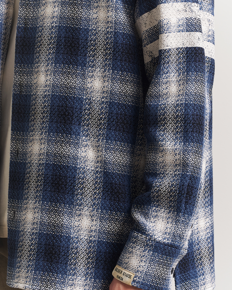 Herr | Skjortor | Golden Goose | Heavy Check Overshirt Ice/Indigo