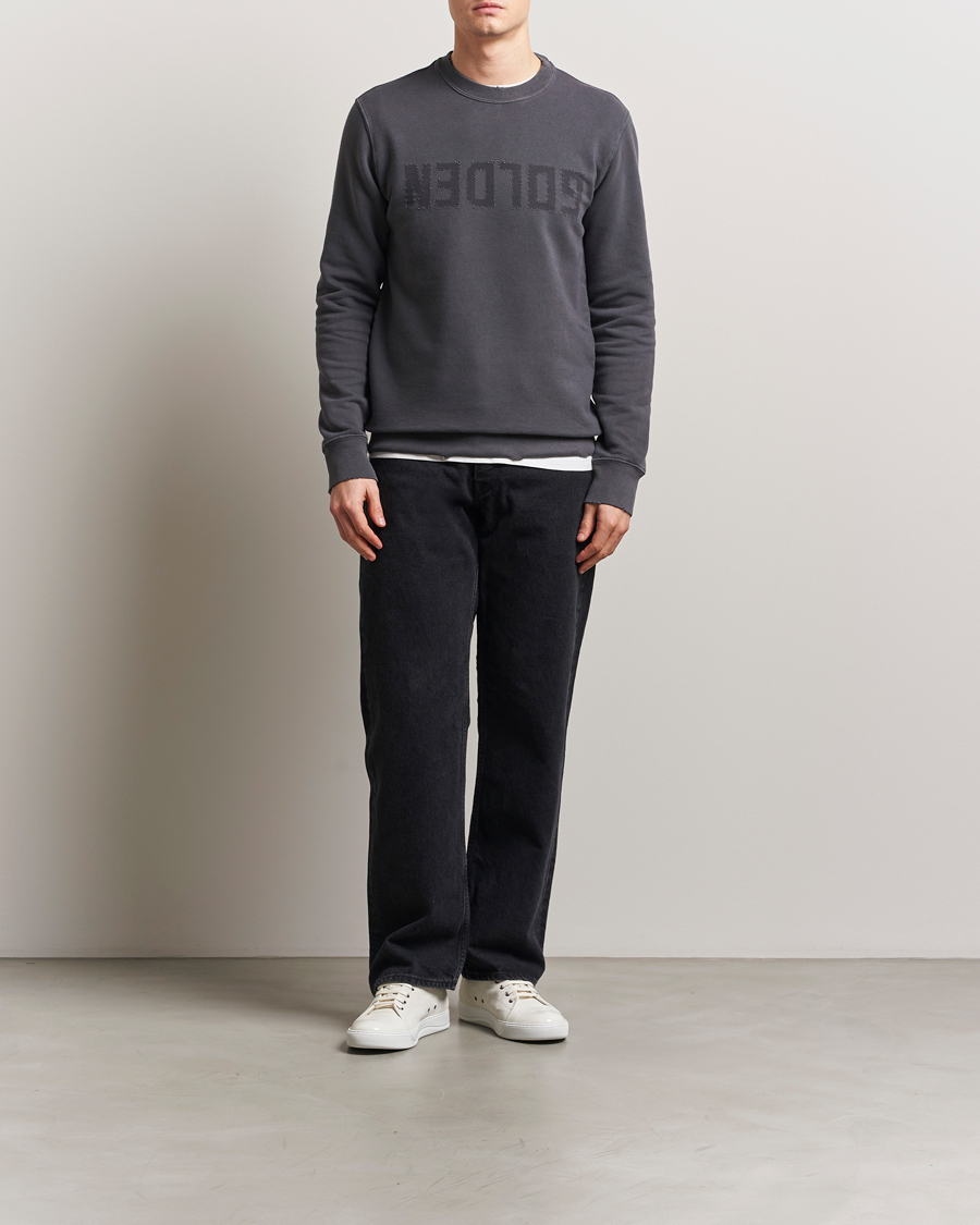 Herr | Tröjor | Golden Goose | Distressed Logo Sweatshirt Anthracite