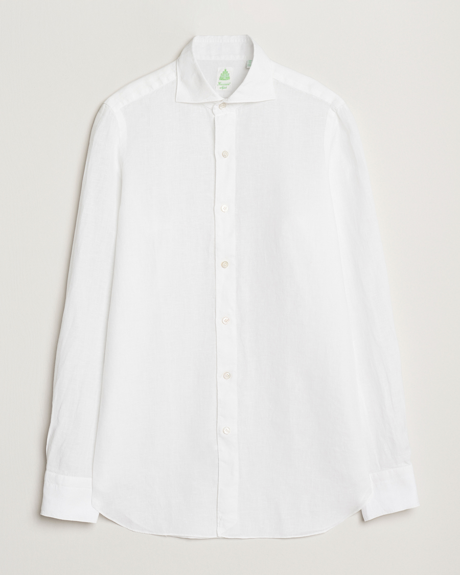 Herr | Skjortor | Finamore Napoli | Gaeta Linen Shirt White