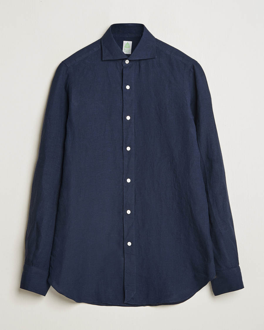 Herr | Skjortor | Finamore Napoli | Gaeta Linen Shirt Navy