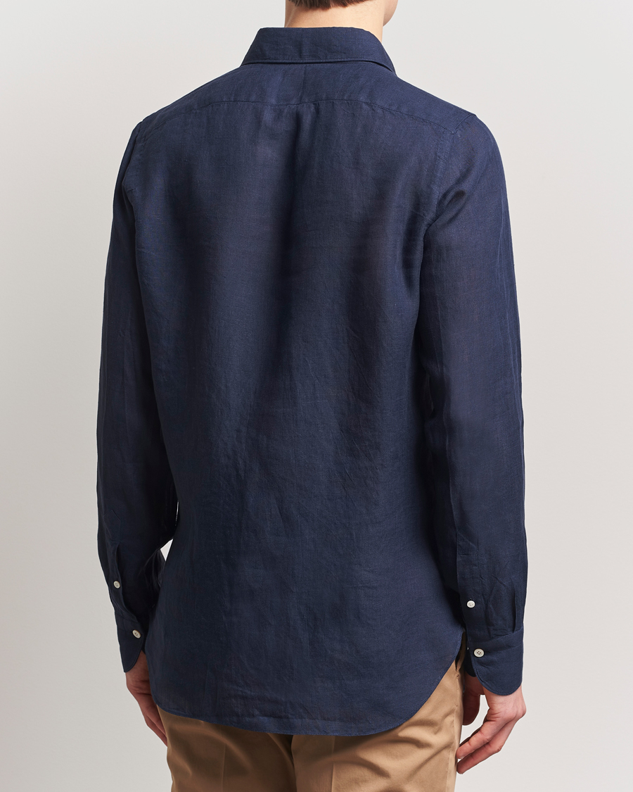 Herr | Skjortor | Finamore Napoli | Gaeta Linen Shirt Navy
