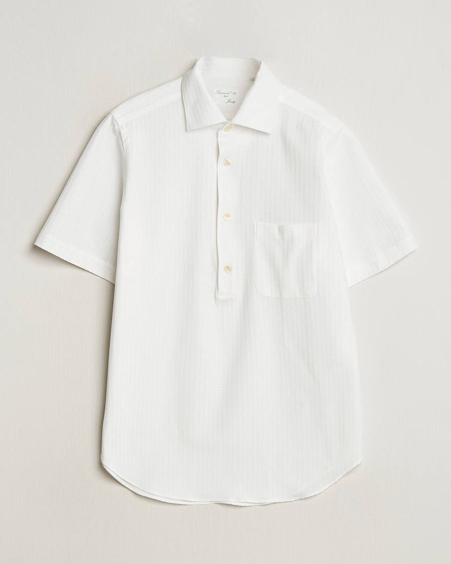 Herr | Skjortor | Finamore Napoli | Vico Jersey Short Sleeve Polo White