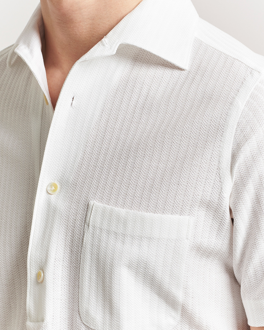 Herr | Skjortor | Finamore Napoli | Vico Jersey Short Sleeve Polo White