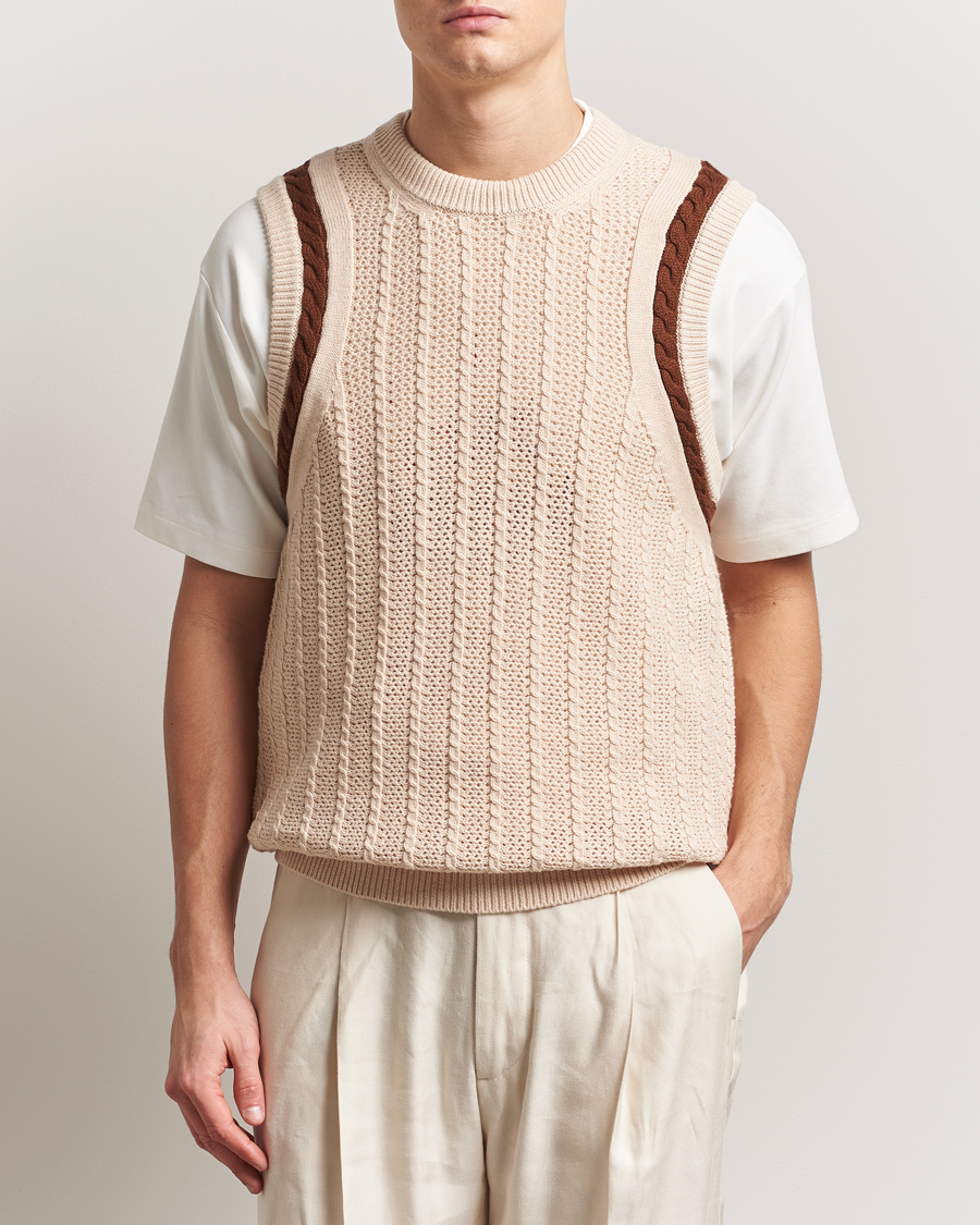 Herr | Tröjor | Drôle de Monsieur | Knitted Vest Cream