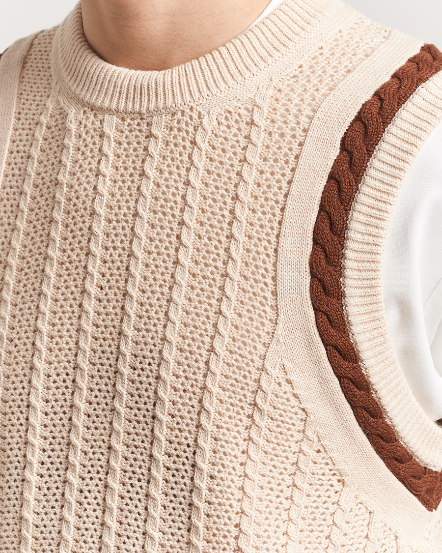 Herr | Tröjor | Drôle de Monsieur | Knitted Vest Cream