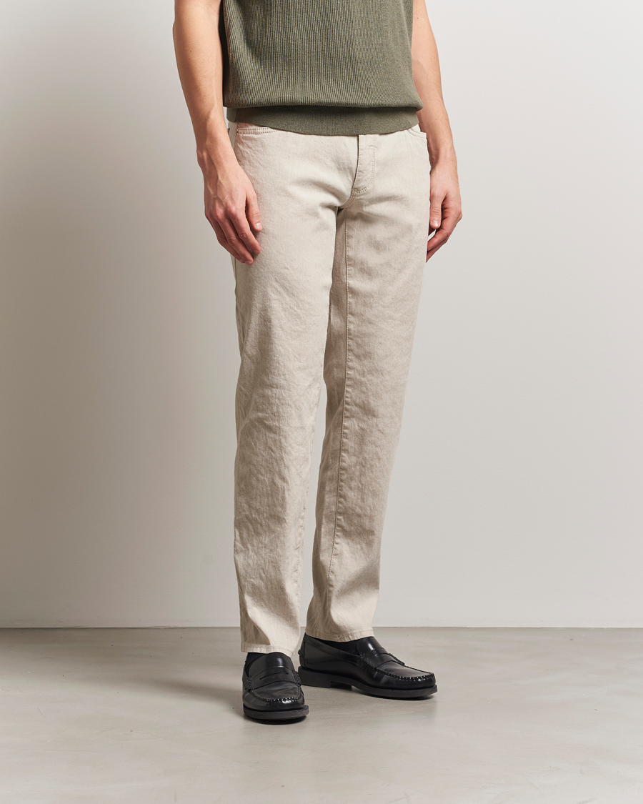 Herr | Byxor | Brax | Cadiz Linen-Flex 5-Pocket Pants Beach