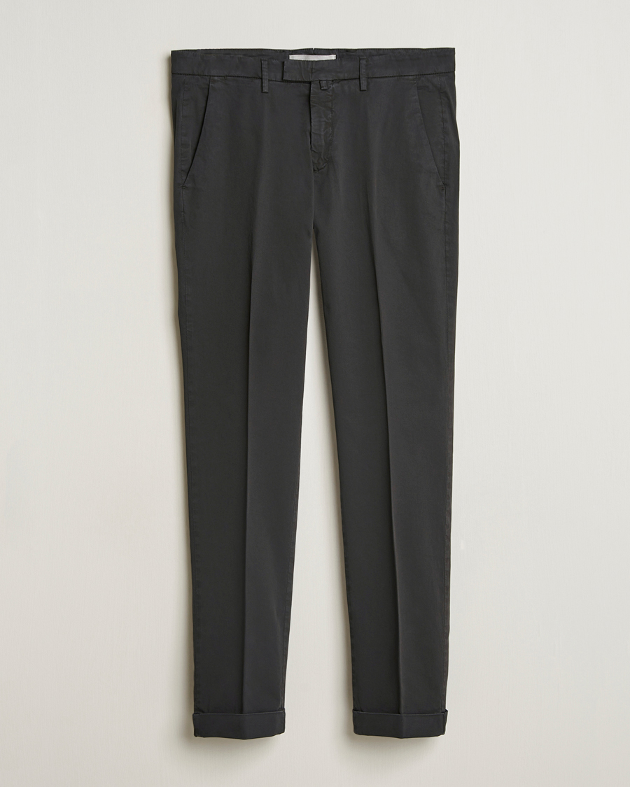 Herr | Byxor | Briglia 1949 | Slim Fit Cotton Chinos Black
