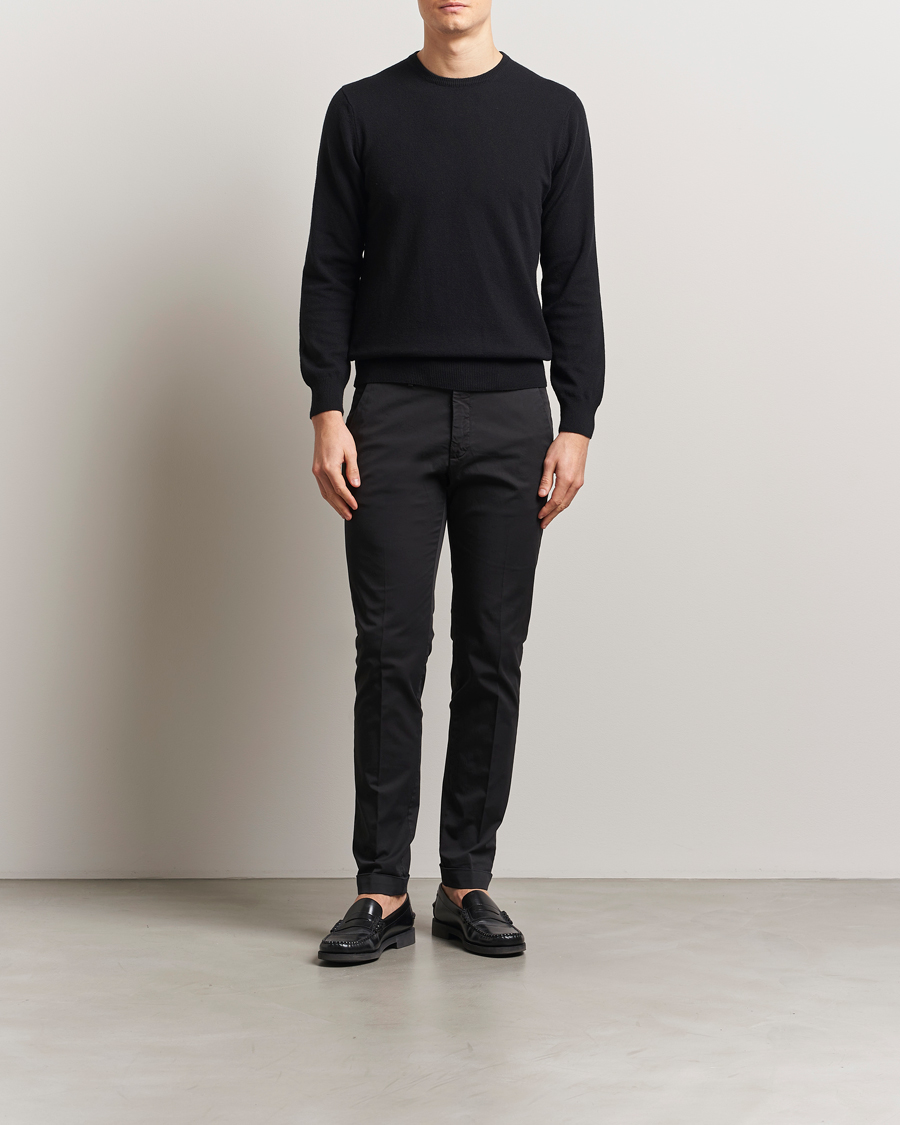 Herr | Byxor | Briglia 1949 | Slim Fit Cotton Chinos Black