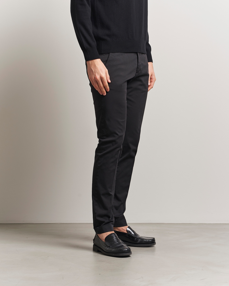 Herr | Byxor | Briglia 1949 | Slim Fit Cotton Chinos Black