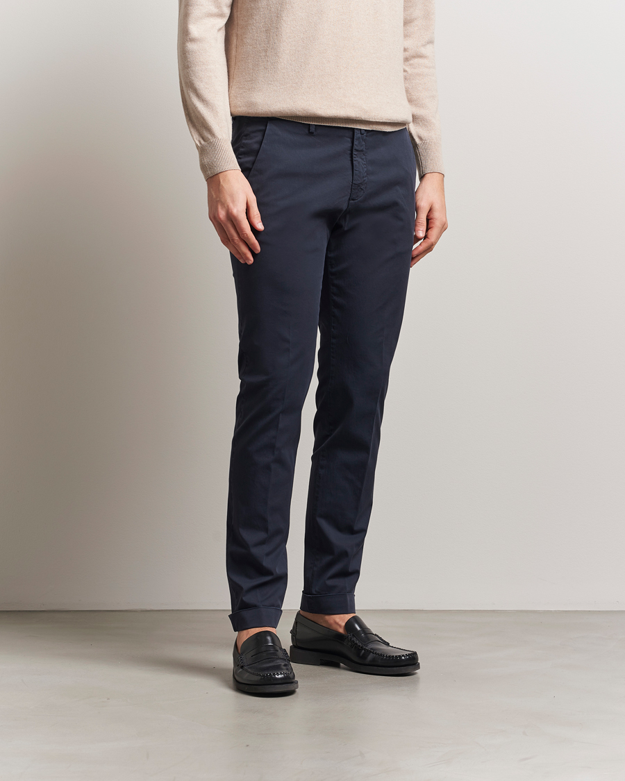 Herr | Byxor | Briglia 1949 | Slim Fit Cotton Chinos Navy
