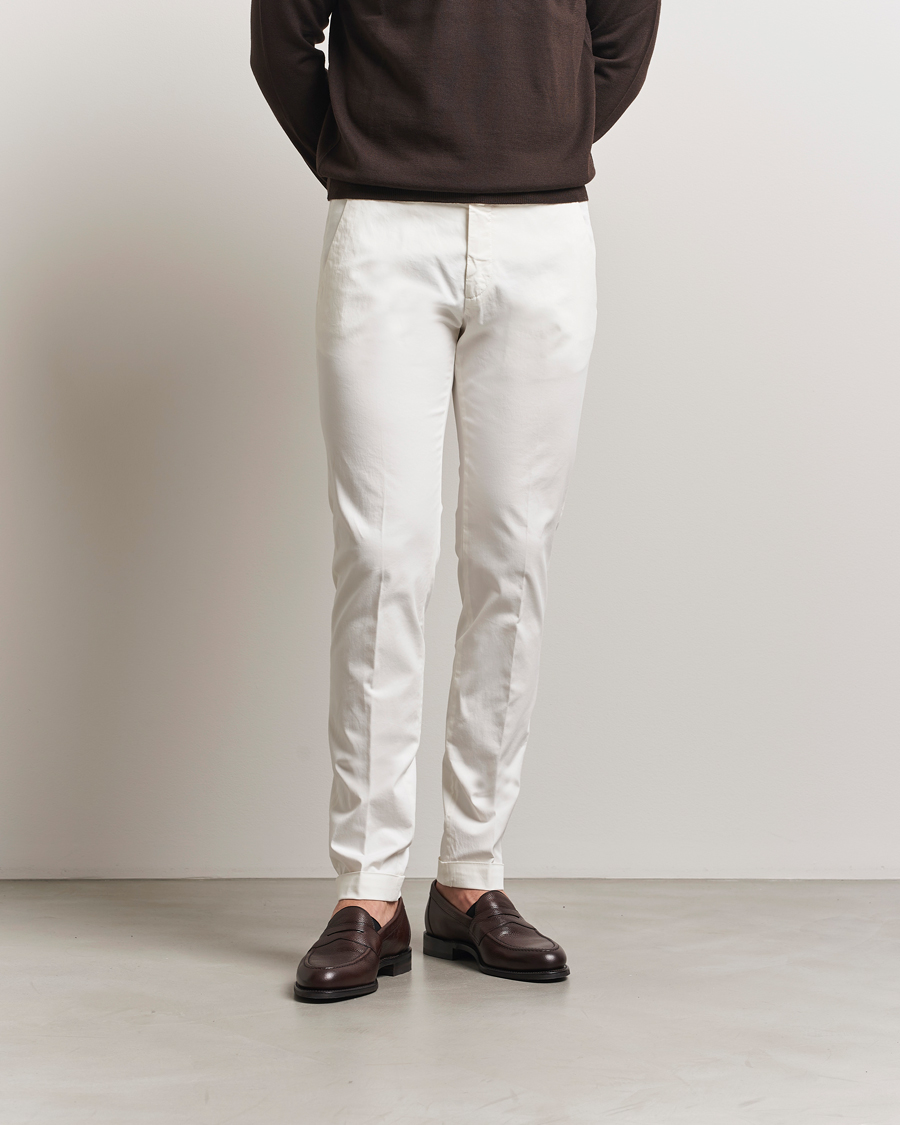 Herr | Byxor | Briglia 1949 | Slim Fit Cotton Chinos White