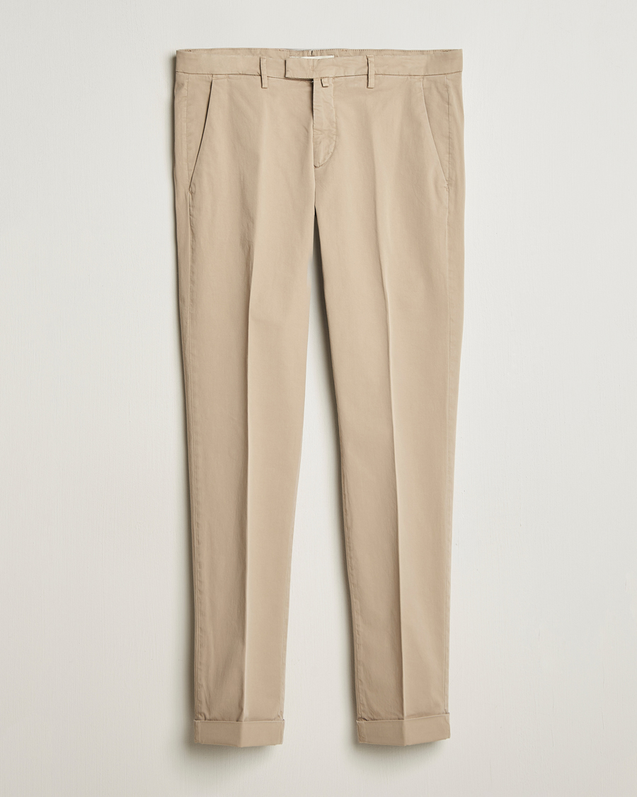 Herr | Byxor | Briglia 1949 | Slim Fit Cotton Chinos Taupe