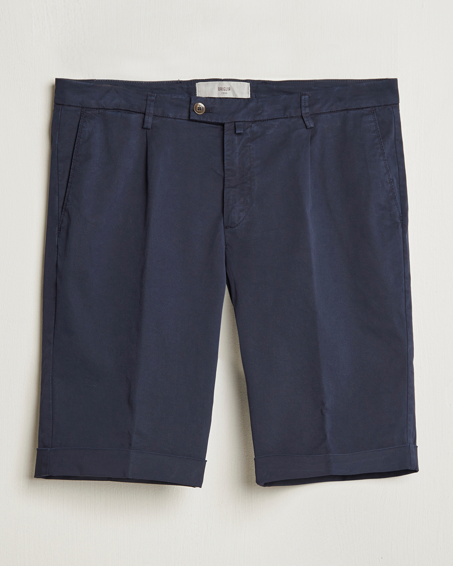 Herr | Shorts | Briglia 1949 | Pleated Cotton Shorts Navy