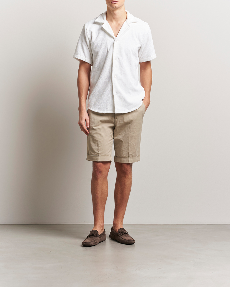 Herr | Shorts | Briglia 1949 | Pleated Cotton Shorts Taupe