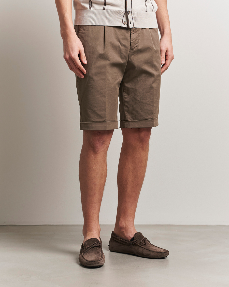 Herr | Shorts | Briglia 1949 | Pleated Cotton Shorts Brown