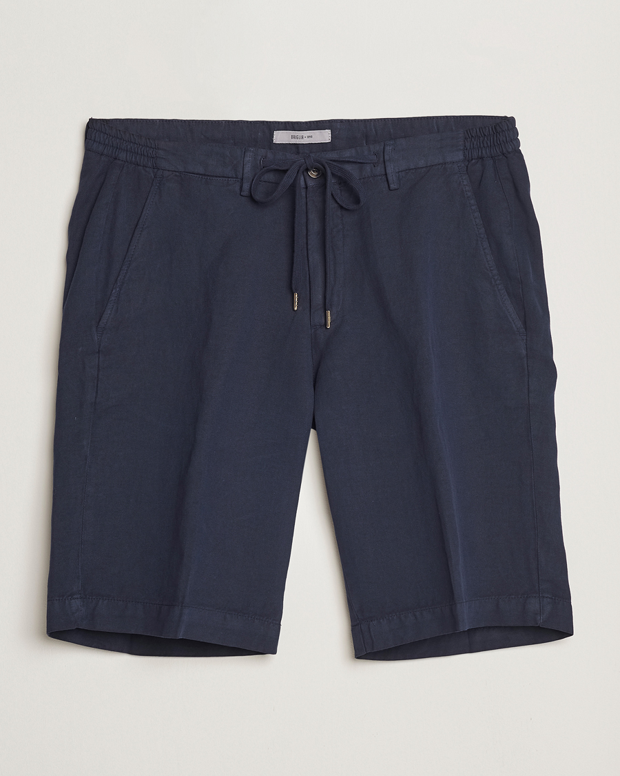 Herr | Shorts | Briglia 1949 | Linen/Cotton Drawstring Shorts Navy