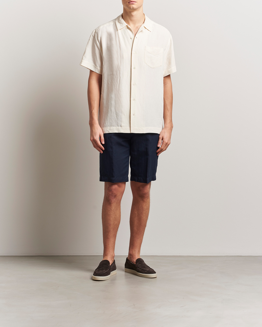 Herr | Shorts | Briglia 1949 | Linen/Cotton Drawstring Shorts Navy