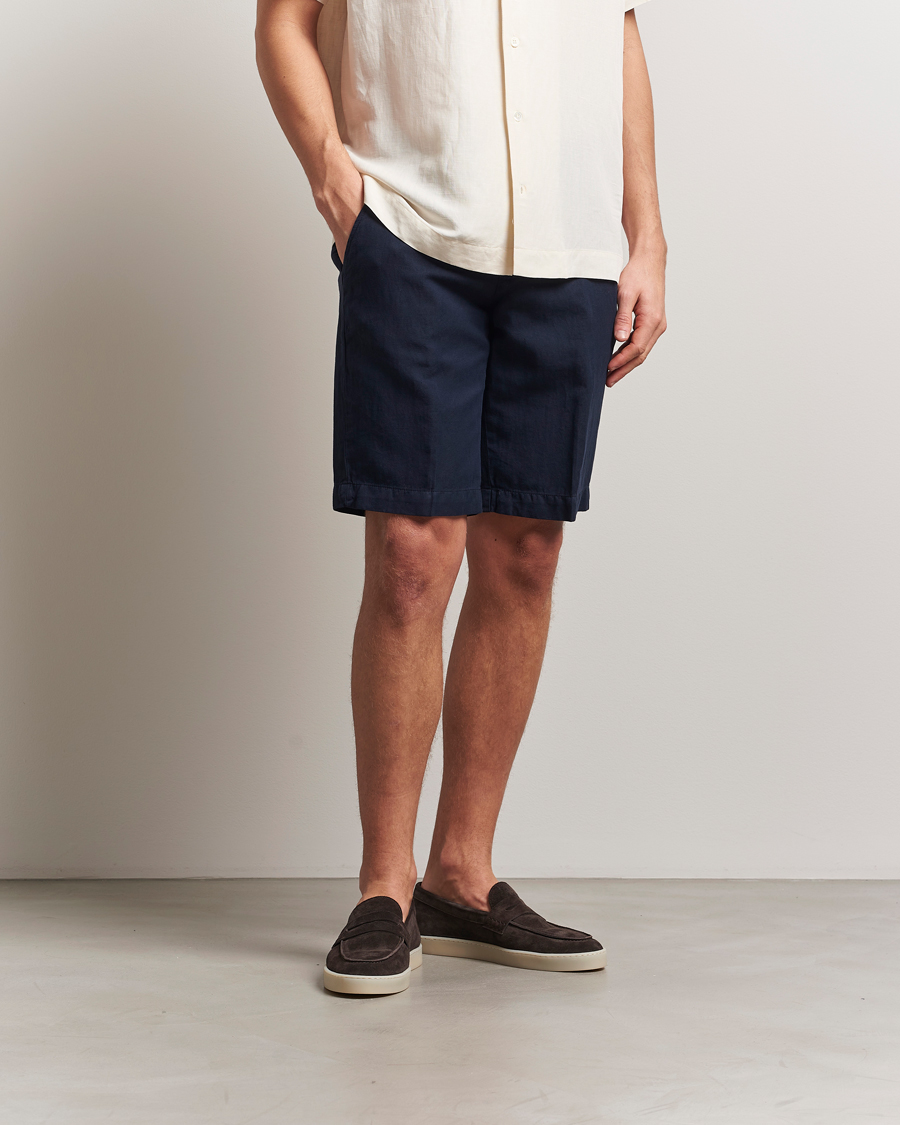 Herr | Shorts | Briglia 1949 | Linen/Cotton Drawstring Shorts Navy
