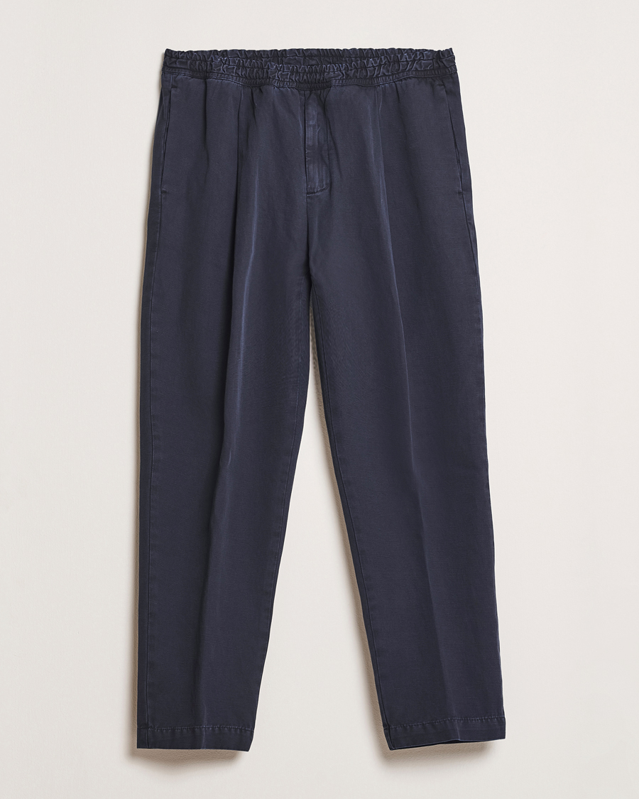 Herr | Byxor | Briglia 1949 | Cotton/Linen Drawstring Pants Navy