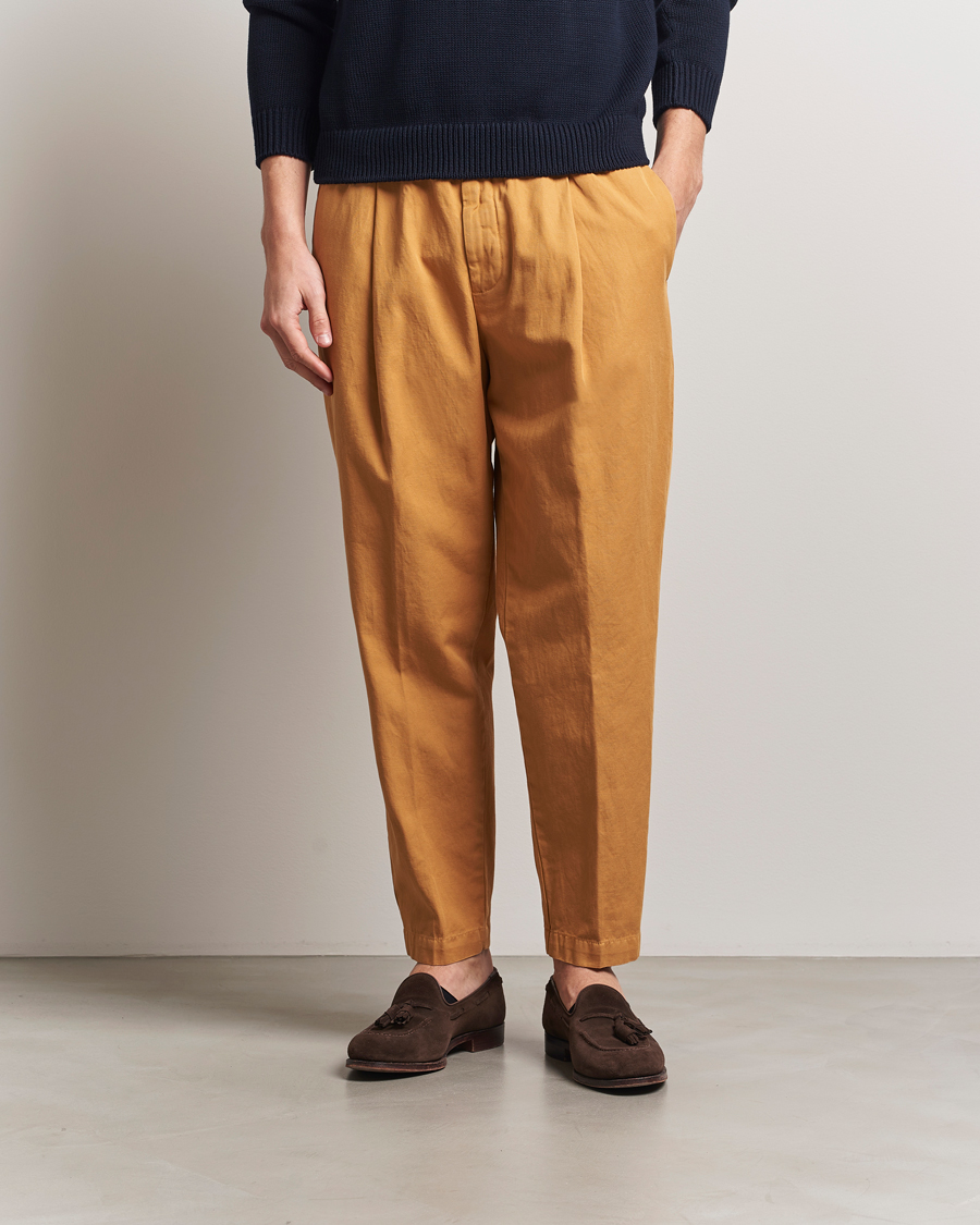 Herr | Byxor | Briglia 1949 | Cotton/Linen Drawstring Pants Rust