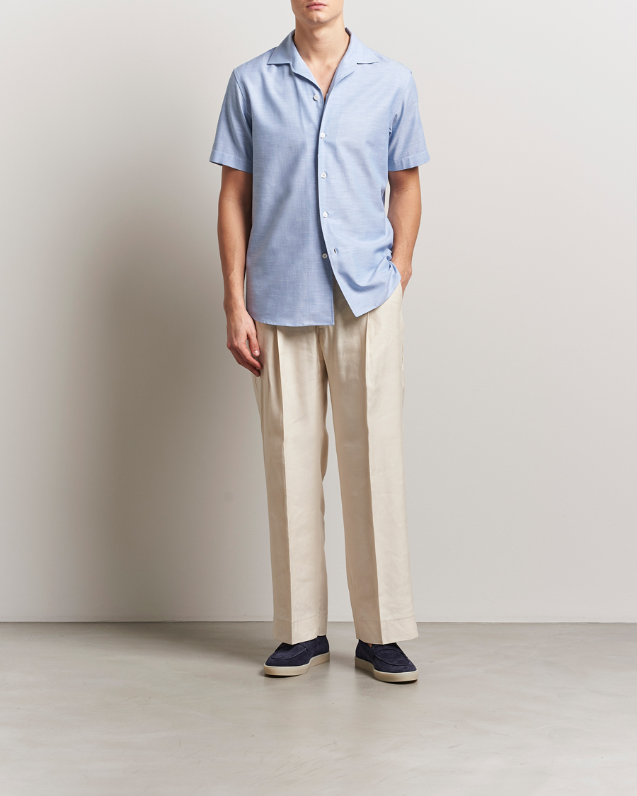 Herr | Skjortor | Brioni | Cotton Capri Shirt Light Blue