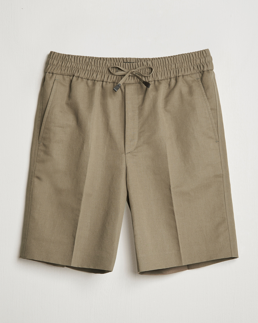 Herr | Shorts | Brioni | Cotton/Linen Drawstring Shorts Military