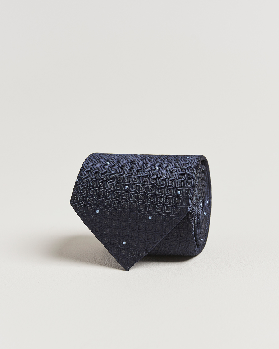 Herr | Slipsar | Brioni | Jacquard Silk Tie Navy
