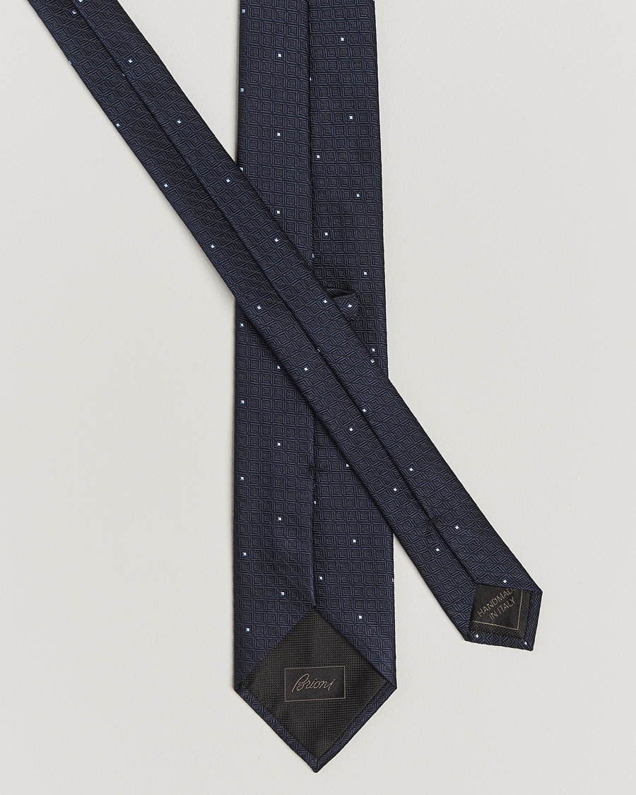 Herr | Slipsar | Brioni | Jacquard Silk Tie Navy