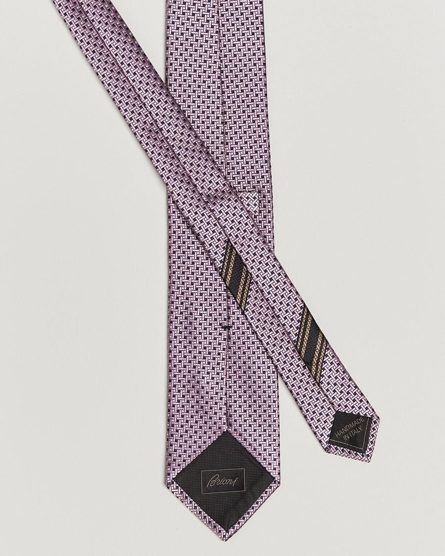 Herr | Slipsar | Brioni | Microstructure Silk Tie Rosa