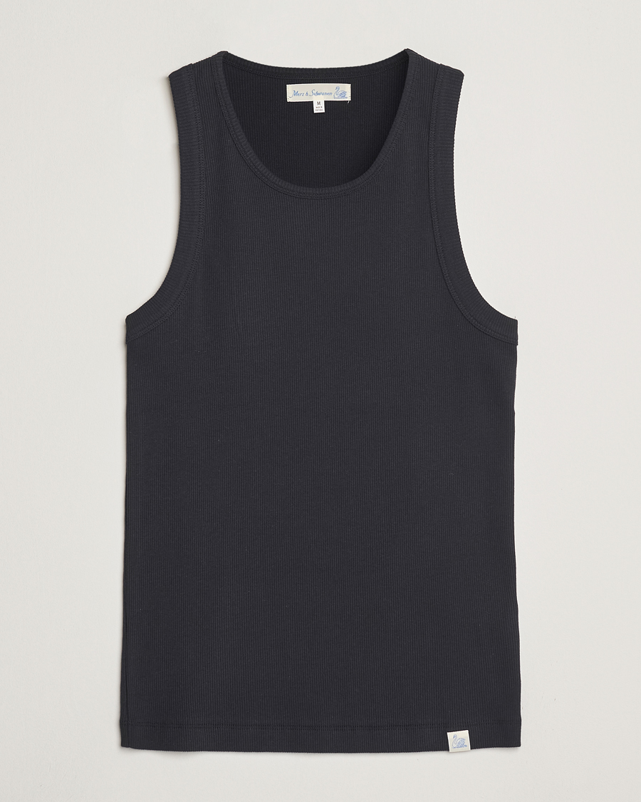 Herr | T-Shirts | Merz b. Schwanen | Ribbed Tank Top Charcoal