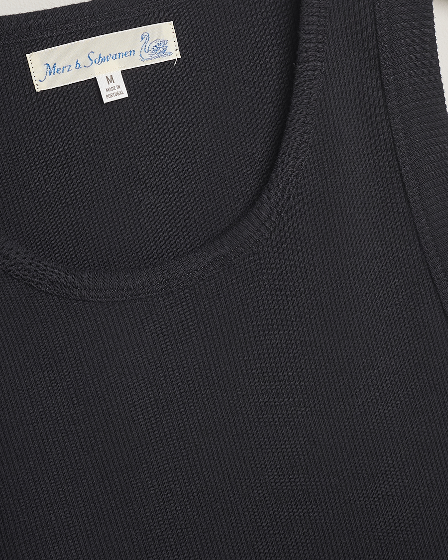 Herr | T-Shirts | Merz b. Schwanen | Ribbed Tank Top Charcoal
