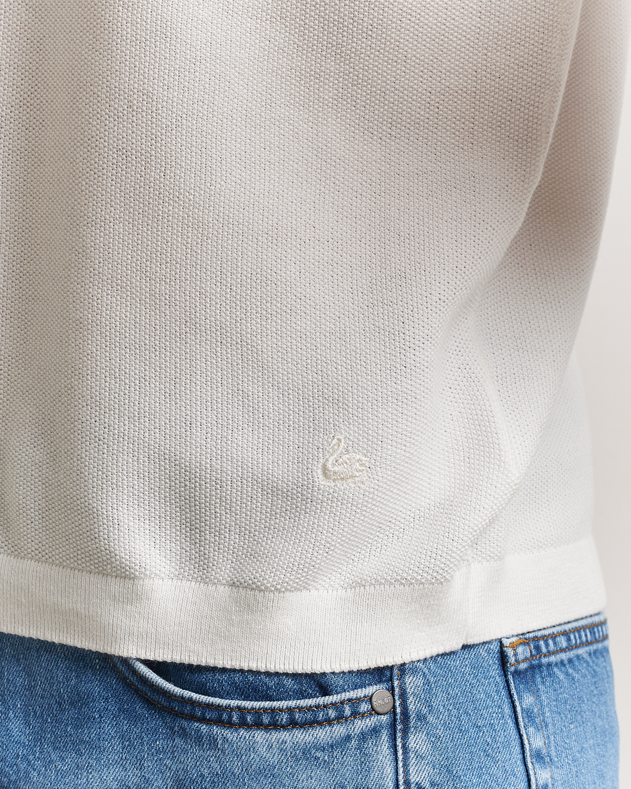 Herr | Pikéer | Merz b. Schwanen | Relaxed Fit Knitted Polo White