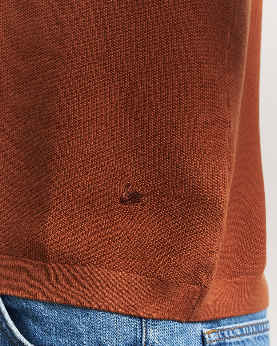 Herr | Pikéer | Merz b. Schwanen | Relaxed Fit Knitted Polo Caramel